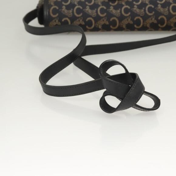 CELINE C Sulky Shoulder Bag Canvas Navy Gold - Picture 7 of 13